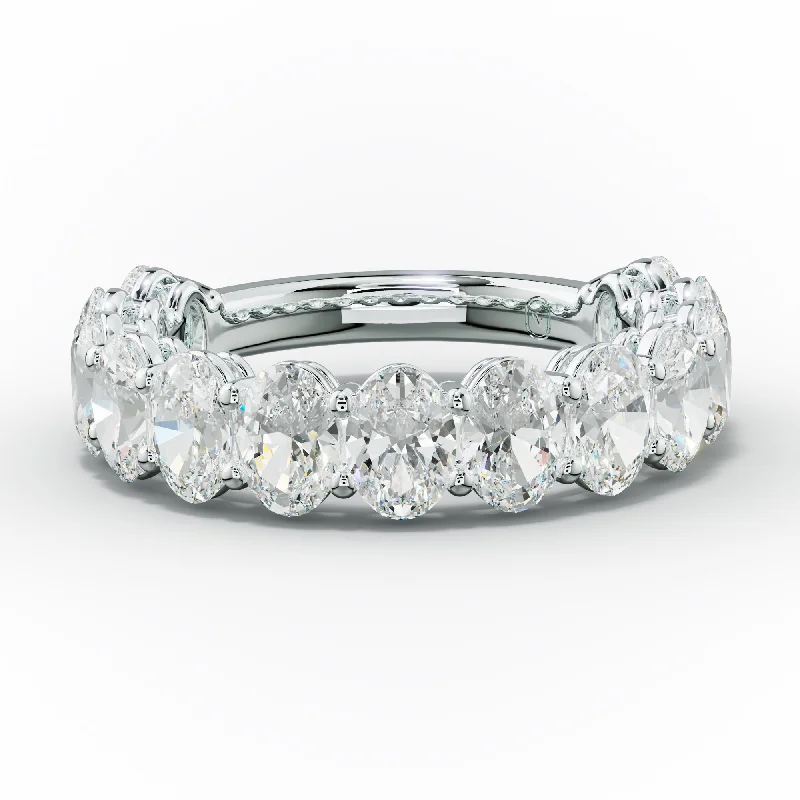 Sterling silver anniversary rings featuring heart - shaped cutouts3.0 Carat Oval Diamond Anniversary Band Sterling silver anniversary rings featuring heart - shaped cutouts3.0 Carat Oval Diamond Anniversary Band