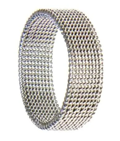 Men's pinky rings with a small gemstoneStainless Steel Mesh Ring-8.3mm