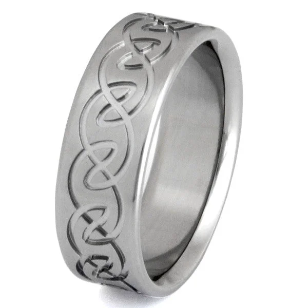Titanium Rings with a Pearl - and - Diamond - Accented DesignTitanium Irish Celtic Promise Rings ck9 Titanium Rings with a Pearl - and - Diamond - Accented DesignTitanium Irish Celtic Promise Rings ck9