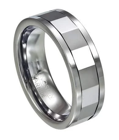 Men's animal - print rings with leopard or snake patternsMen's Mirrored Tungsten Spinner Ring-8mm Men's animal - print rings with leopard or snake patternsMen's Mirrored Tungsten Spinner Ring-8mm