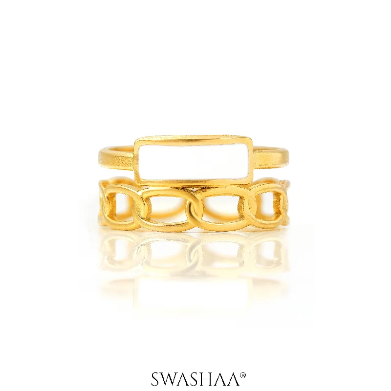 Enamel - Coated Women's Rings in Bright, Bold ColorsHelen 18K Gold Plated Ring