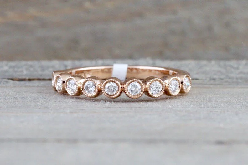 Men's tungsten carbide rings with a brushed texture14k Rose Gold Diamond Vintage Milgrain Bezel Full Eternity Band Ring Wedding Engagement Men's tungsten carbide rings with a brushed texture14k Rose Gold Diamond Vintage Milgrain Bezel Full Eternity Band Ring Wedding Engagement