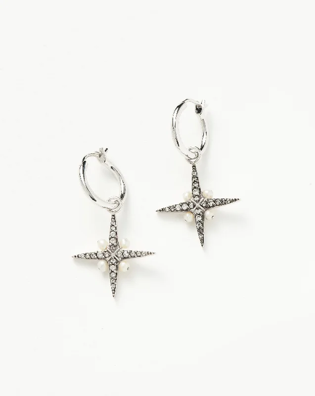 Personalized hoop earringsHarris Reed North Star Pearl Hoop Earrings | Sterling Silver/Pearl Personalized hoop earringsHarris Reed North Star Pearl Hoop Earrings | Sterling Silver/Pearl