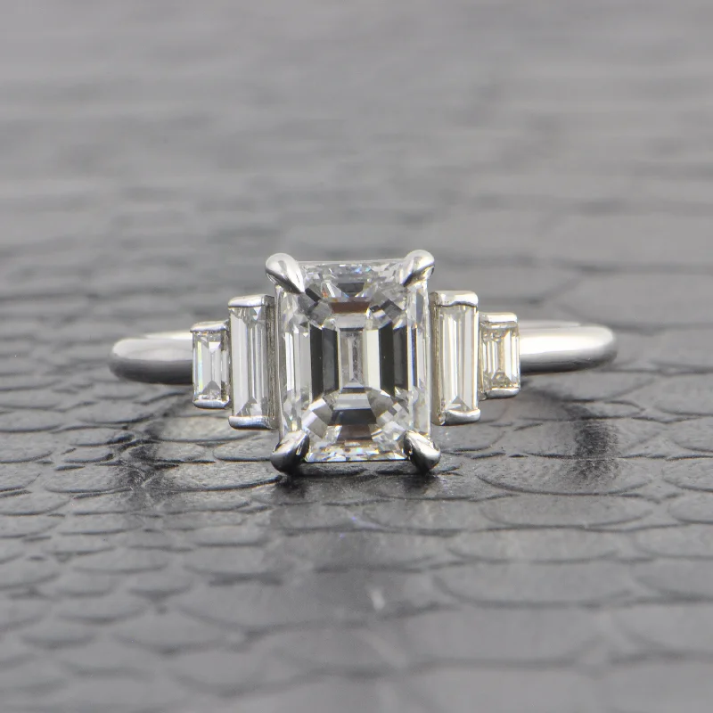 Pink diamond engagement ring in a rose - gold band with white - gold accentsGIA 1.50 ct. Emerald Cut Diamond Engagement Ring in White Gold Pink diamond engagement ring in a rose - gold band with white - gold accentsGIA 1.50 ct. Emerald Cut Diamond Engagement Ring in White Gold