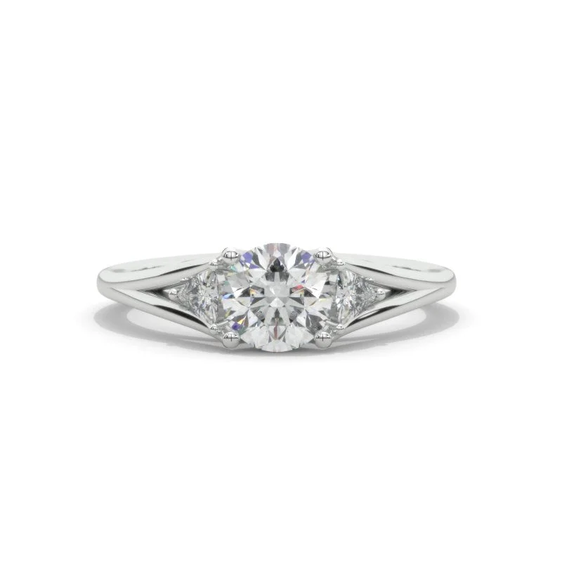 Men's Tanzanite Engagement Rings in Palladium with a Three - Stone ArrangementGiliarto Trillion Three Stone Moissanite White Gold Engagement Ring Men's Tanzanite Engagement Rings in Palladium with a Three - Stone ArrangementGiliarto Trillion Three Stone Moissanite White Gold Engagement Ring