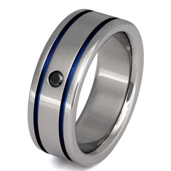 Titanium Rings with a Hidden Hinged Design for Easy SizingBlack Diamond Titanium Wedding Ring bd10 Titanium Rings with a Hidden Hinged Design for Easy SizingBlack Diamond Titanium Wedding Ring bd10
