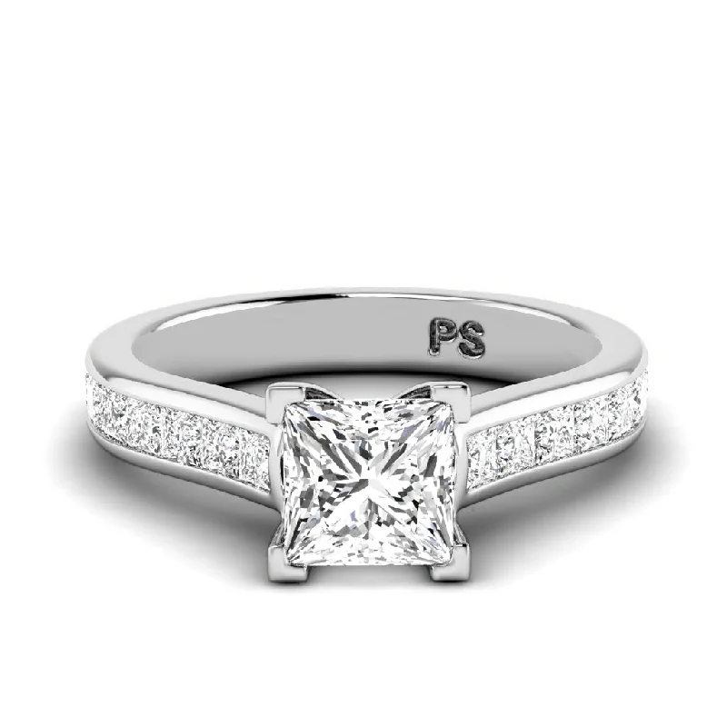Men's Aquamarine Engagement Rings in 9K Gold with a Bezel - Set Stone1.15-2.30 CT Princess Cut Diamonds - Engagement Ring Men's Aquamarine Engagement Rings in 9K Gold with a Bezel - Set Stone1.15-2.30 CT Princess Cut Diamonds - Engagement Ring