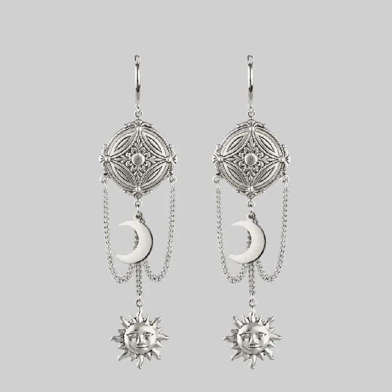 Silver hoop earringsEQUINOX. Celestial Path Chain Hoop Earrings - Silver
