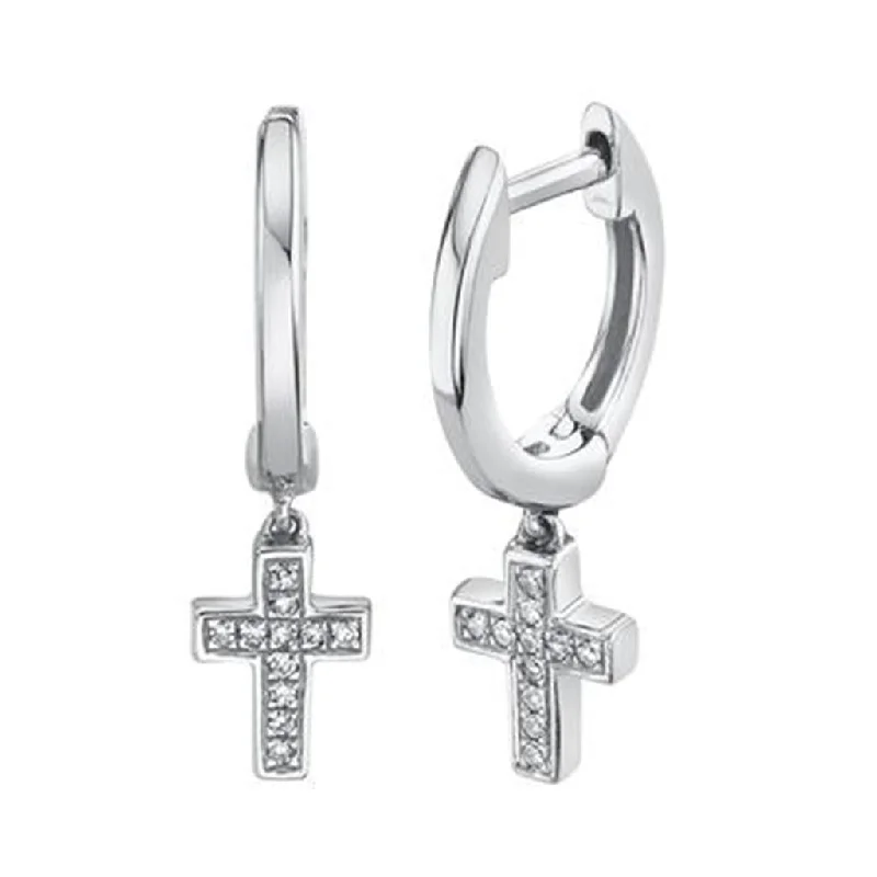 Men's Amethyst Engagement Rings in Sterling Silver with a Contemporary Geometric SettingShy 14Kw Cross Dangle Earrings