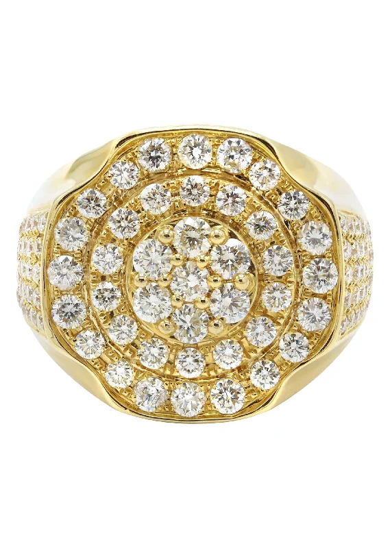 Art Deco - Inspired Women's Diamond Rings with Geometric Designs and Baguette - Cut DiamondsMens Diamond Ring | 4.08 Carats | 17.1 Grams
