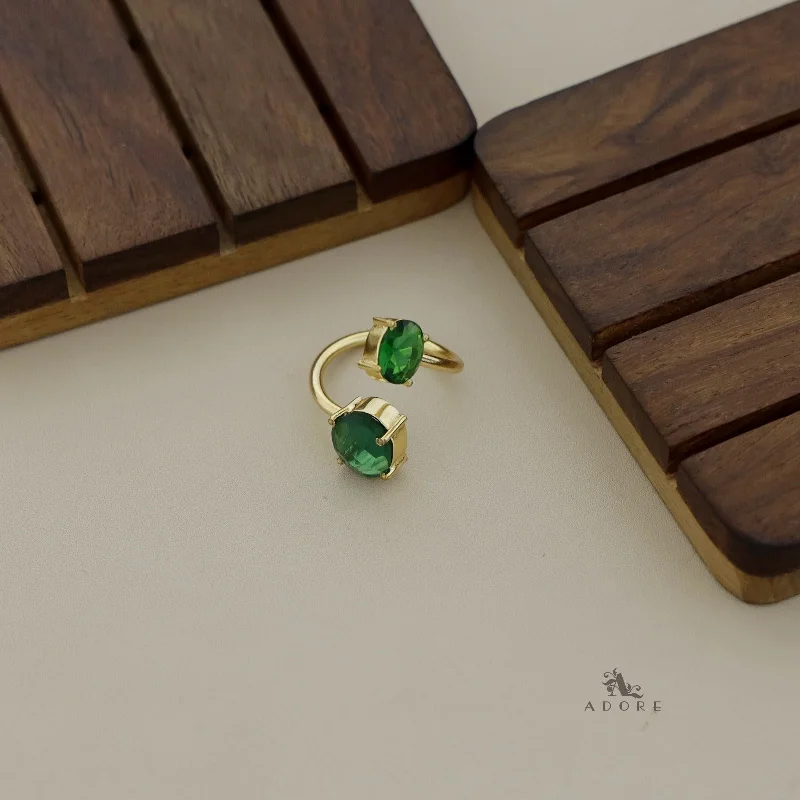 Glossy Dual Size Oval Ring