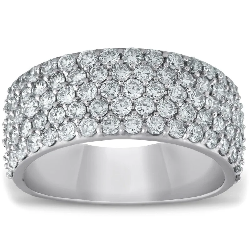 Tennis - Style Women's Diamond Rings with a Continuous Row of Diamonds for a Classic and Versatile LookPompeii3 14k White Gold 2 3/4 cttw Diamond Pave Half Eternity Wide Womens Wedding Ring Anniversary Band Tennis - Style Women's Diamond Rings with a Continuous Row of Diamonds for a Classic and Versatile LookPompeii3 14k White Gold 2 3/4 cttw Diamond Pave Half Eternity Wide Womens Wedding Ring Anniversary Band