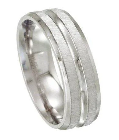 Men's anchor - themed rings for a nautical lookStainless Steel Satin and High Polish Wedding Ring-6mm Men's anchor - themed rings for a nautical lookStainless Steel Satin and High Polish Wedding Ring-6mm