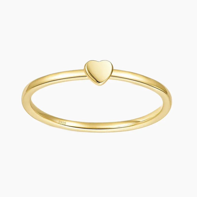 Gothic - Style Women's Rings with Black Onyx and Silver SkullsStackable Gold Plated Heart Ring Gothic - Style Women's Rings with Black Onyx and Silver SkullsStackable Gold Plated Heart Ring
