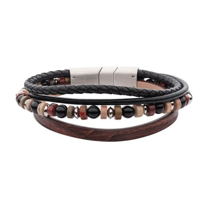 Men's black ceramic rings for a modern and edgy lookBrown & Black Leather with Black Onyx & Bloodstone Bead Multi-Strand Bracelet Men's black ceramic rings for a modern and edgy lookBrown & Black Leather with Black Onyx & Bloodstone Bead Multi-Strand Bracelet