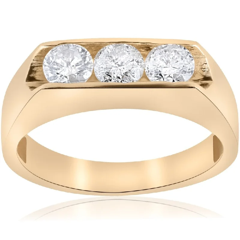 Tennis - Style Women's Diamond Rings with a Continuous Row of Diamonds for a Classic and Versatile LookPompeii3 Men's 10k Yellow Gold 1 1/2ct TDW Three Stone Diamond Ring - White Tennis - Style Women's Diamond Rings with a Continuous Row of Diamonds for a Classic and Versatile LookPompeii3 Men's 10k Yellow Gold 1 1/2ct TDW Three Stone Diamond Ring - White