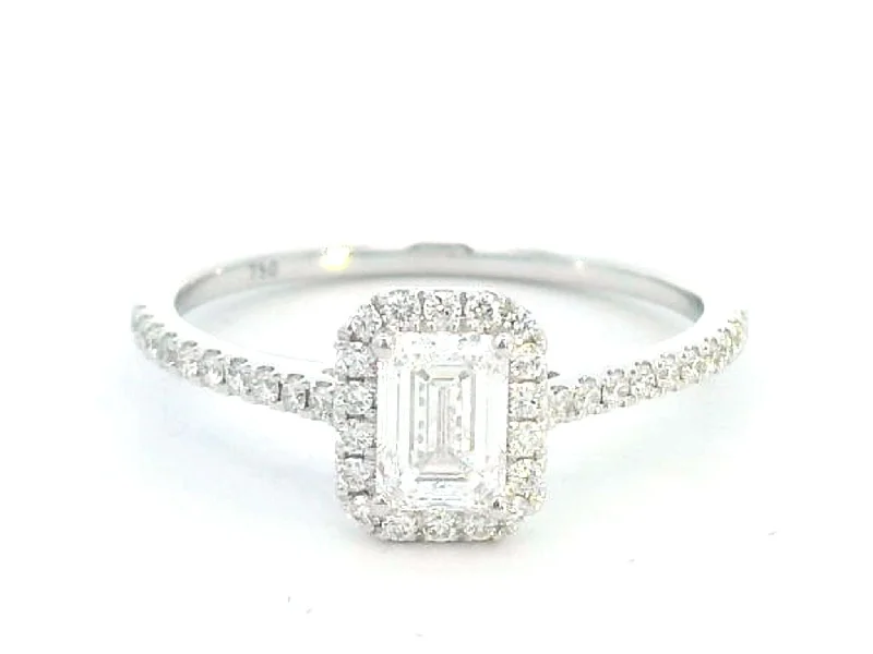 Men's Ruby Engagement Rings in Rose Gold with a Solitaire Design for a Romantic GestureStunning 18K White Gold Emerald Cut Diamond Engagement Ring with Halo | 0.63ct Center Diamond Men's Ruby Engagement Rings in Rose Gold with a Solitaire Design for a Romantic GestureStunning 18K White Gold Emerald Cut Diamond Engagement Ring with Halo | 0.63ct Center Diamond