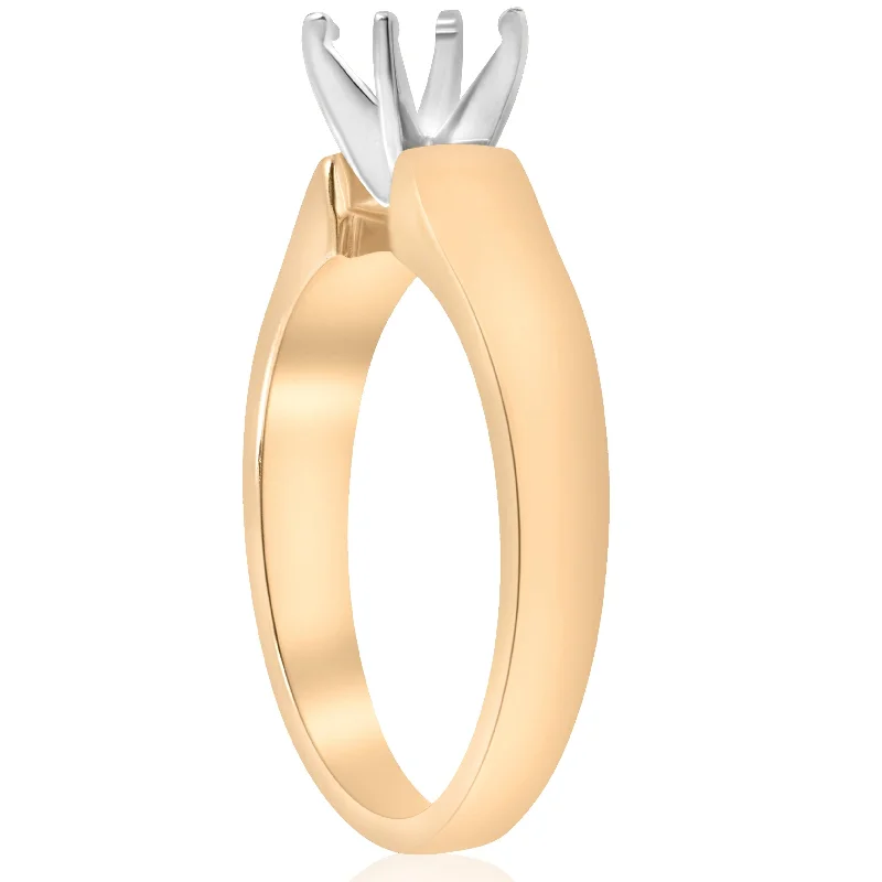 Tennis - Style Women's Diamond Rings with a Continuous Row of Diamonds for a Classic and Versatile Look14K Yellow Gold Cathedral Semi Mount Engagement Ring Setting Solitaire Solid