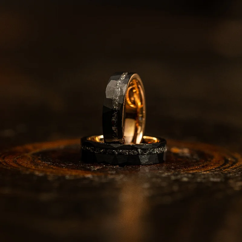 Women's Infinity Symbol Rings in Rose Gold for a Romantic Touch"Zeus" Hammered Tungsten Carbide Ring- Womens Black X Rose Gold w/ Meteorite- 5mm Women's Infinity Symbol Rings in Rose Gold for a Romantic Touch"Zeus" Hammered Tungsten Carbide Ring- Womens Black X Rose Gold w/ Meteorite- 5mm