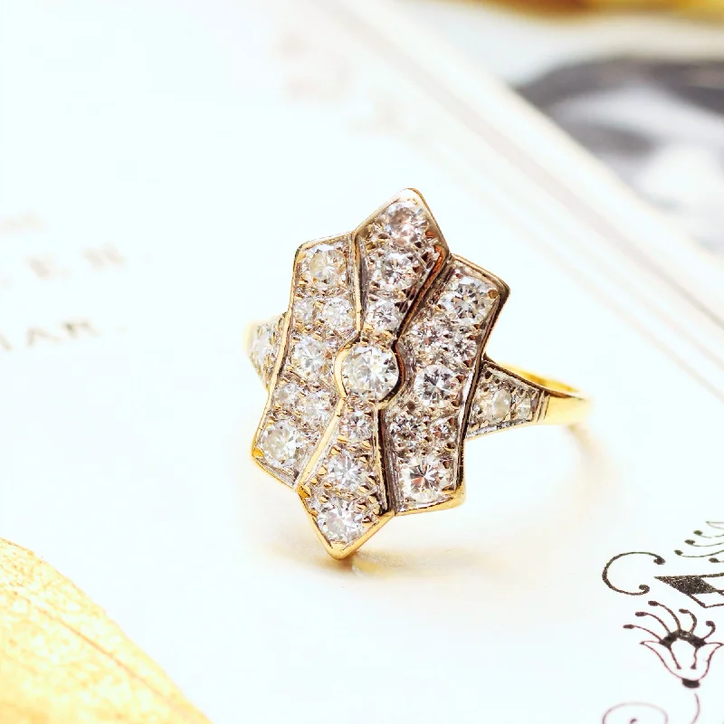 Minimalist Women's Rings with a Single Pearl in 14K Gold - Plated BandsSuperStar Vintage Art Deco Diamond Cluster Ring Minimalist Women's Rings with a Single Pearl in 14K Gold - Plated BandsSuperStar Vintage Art Deco Diamond Cluster Ring