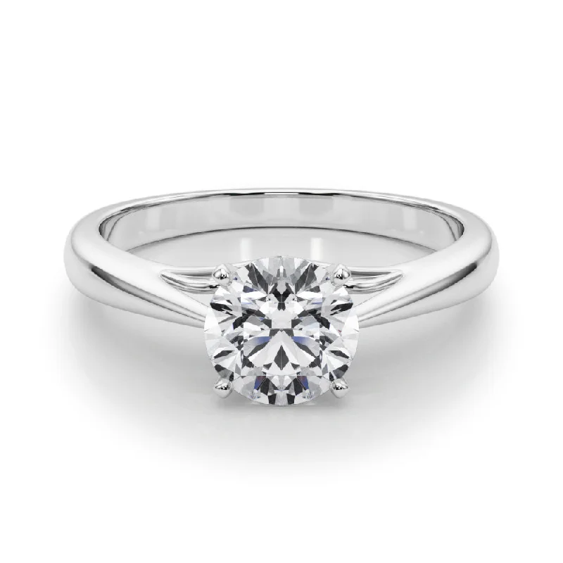 Men's Topaz Engagement Rings in 10K Gold with a Channel - Set Diamond BandKaterina Round Diamond Solitaire Engagement Ring