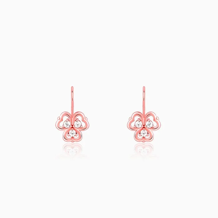 Hypoallergenic hoop earringsAnushka Sharma Rose Gold Three Leaf Clover Earrings