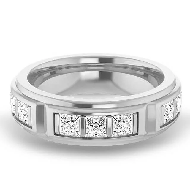 Men's opal - featured rings with iridescent colors2.70 ctw Bar Set Princess Cut Diamond Men's Ring Men's opal - featured rings with iridescent colors2.70 ctw Bar Set Princess Cut Diamond Men's Ring