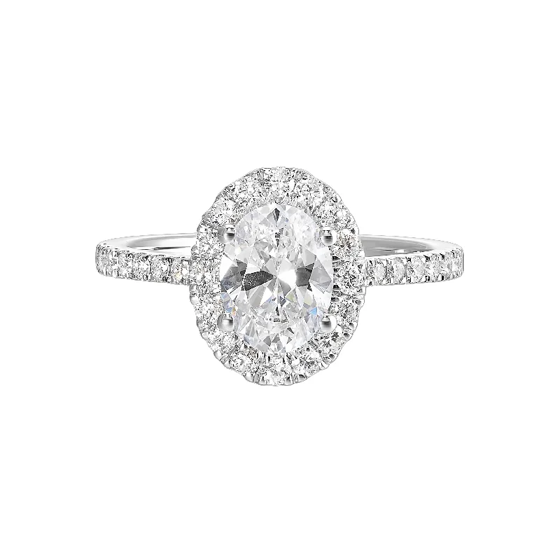 Men's Aquamarine Engagement Rings in 9K Gold with a Bezel - Set Stone1/2 Ctw Daphne Diamond Oval Halo Engagement Ring Setting in 14 Karat White Gold Men's Aquamarine Engagement Rings in 9K Gold with a Bezel - Set Stone1/2 Ctw Daphne Diamond Oval Halo Engagement Ring Setting in 14 Karat White Gold