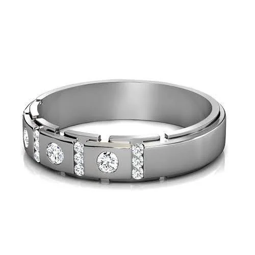 Men's Celtic - pattern rings with intricate designs1.40 CT Round Cut Diamonds - Mens Wedding Band