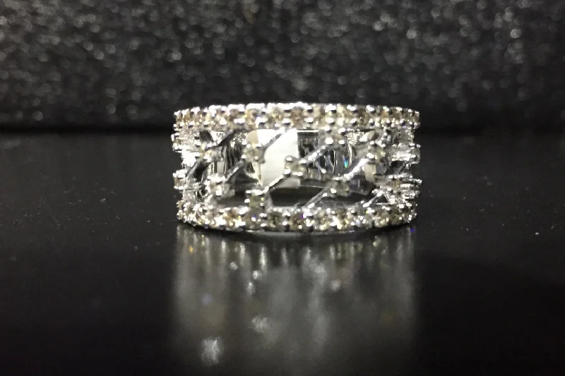 Men's sports - team logo rings for fans14kt White Gold Diamond Ring Wide Vintage Antique Art Deco Style Men's sports - team logo rings for fans14kt White Gold Diamond Ring Wide Vintage Antique Art Deco Style