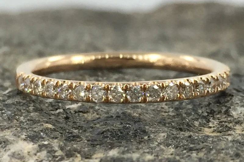 Men's anchor - themed rings for a nautical look14k Rose Gold Dainty Thin Diamond Engagement Wedding Band Ring Brilliant Cut Men's anchor - themed rings for a nautical look14k Rose Gold Dainty Thin Diamond Engagement Wedding Band Ring Brilliant Cut