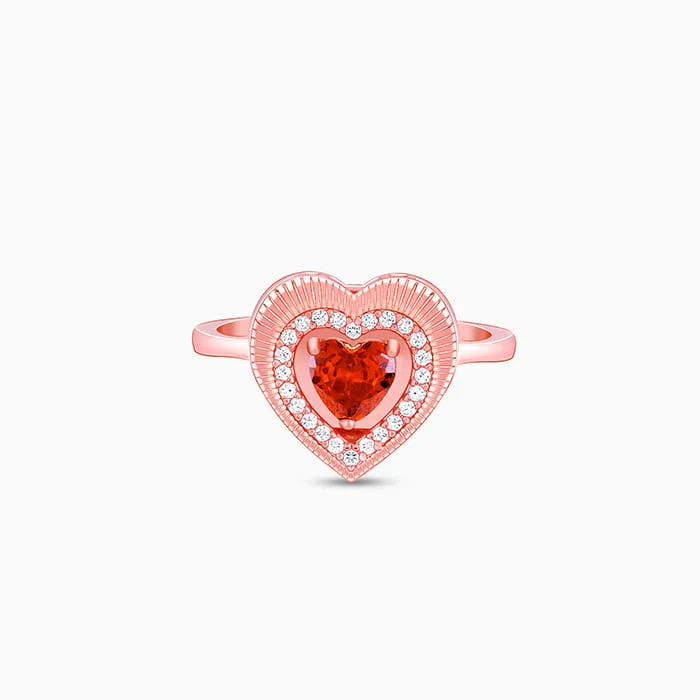 Floral - Patterned Women's Rings in 18K Yellow Gold for a Feminine LookRose Gold Adorable Heart Ring