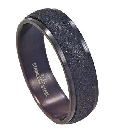 Men's magnetic rings for potential health benefitsBlack Stainless Steel Ring for Men with Sandblasted Finish | 7mm Men's magnetic rings for potential health benefitsBlack Stainless Steel Ring for Men with Sandblasted Finish | 7mm
