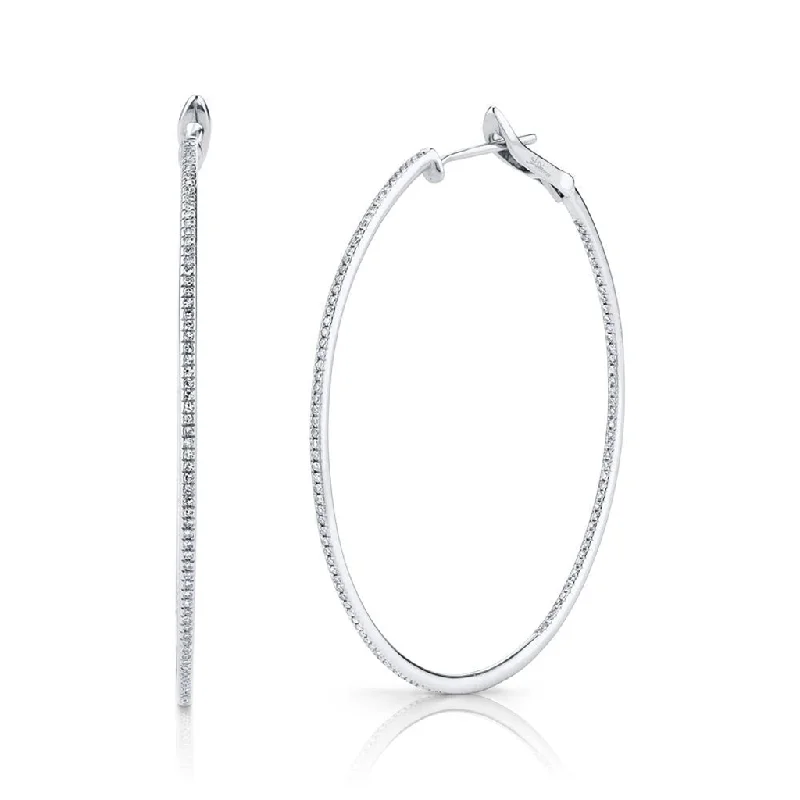 Men's Tanzanite Engagement Rings in Palladium with a Three - Stone ArrangementShy 14Ky Inside Outside Diamond Hoop Earrings