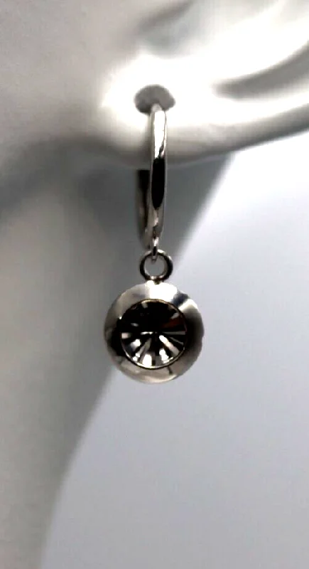 Oval hoop earringsSterling Silver Hoop Huggies 925 Lightweight Earrings Solitaire CZ