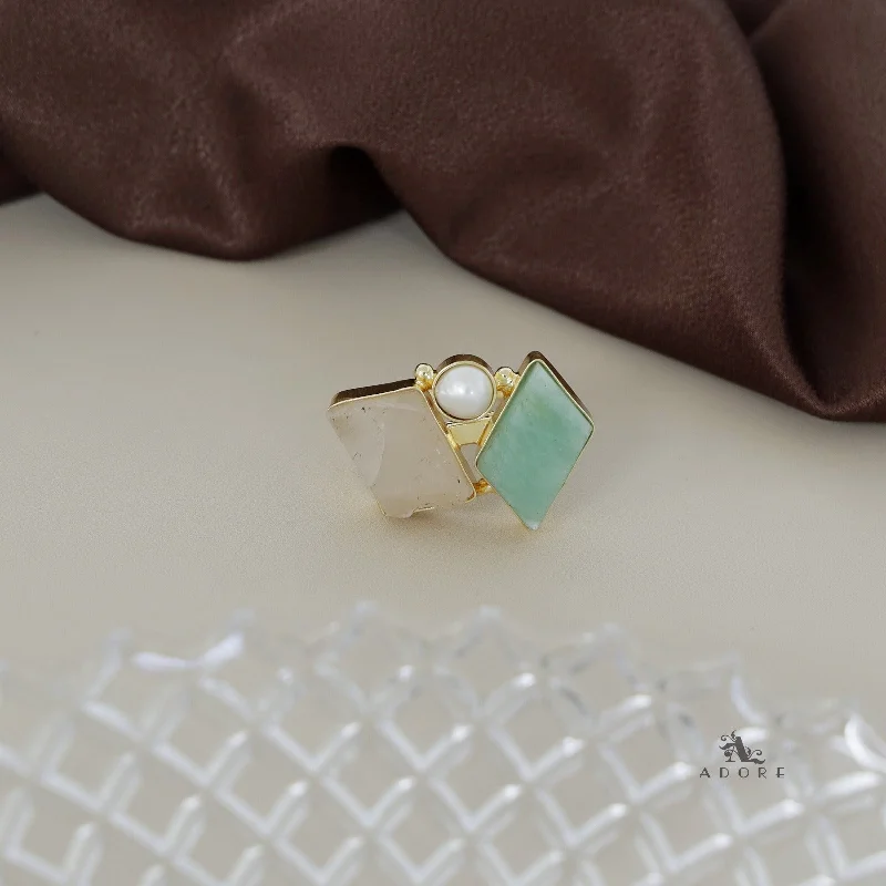 Amazonite Green + Raw Crystal