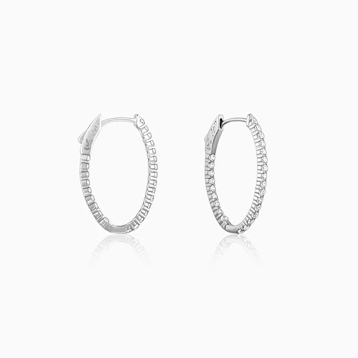 Lightweight hoop earringsSilver Enchanted Eve Oval Hoops