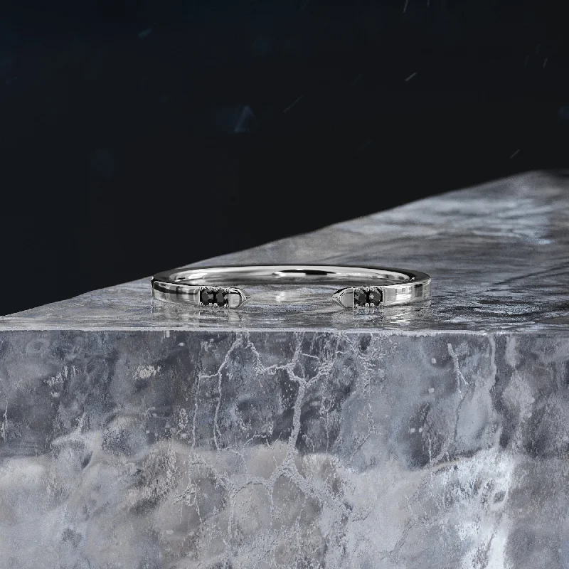 Adjustable Women's Diamond Rings with a Flexible Band for a Comfortable and Custom FitBlack Hole Open Natural Black & White Diamond Ring Adjustable Women's Diamond Rings with a Flexible Band for a Comfortable and Custom FitBlack Hole Open Natural Black & White Diamond Ring
