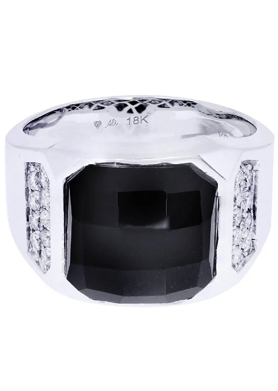 Women's Diamond Rings with Sapphire Accents in Blue for a Colorful and Sophisticated TouchWhite Gold Pinky Diamond Ring| 0.37 Carats| 10.03 Grams
