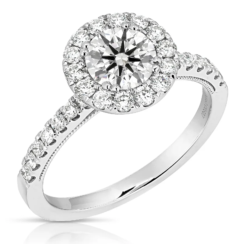 Men's Ruby Engagement Rings in Rose Gold with a Solitaire Design for a Romantic Gesture2 1/2 Ctw Round Halo Lab Grown Diamond Engagement Ring in 14 Karat White Gold Men's Ruby Engagement Rings in Rose Gold with a Solitaire Design for a Romantic Gesture2 1/2 Ctw Round Halo Lab Grown Diamond Engagement Ring in 14 Karat White Gold