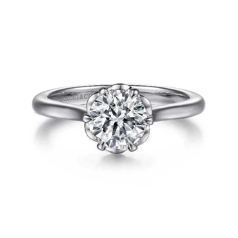 Three - Stone Women's Diamond Rings Symbolizing Past, Present, and Future with Emerald - Cut DiamondsGabriel 14K White Gold 6 Prong Style Diamond Semi-Mount Engagement Ring Three - Stone Women's Diamond Rings Symbolizing Past, Present, and Future with Emerald - Cut DiamondsGabriel 14K White Gold 6 Prong Style Diamond Semi-Mount Engagement Ring