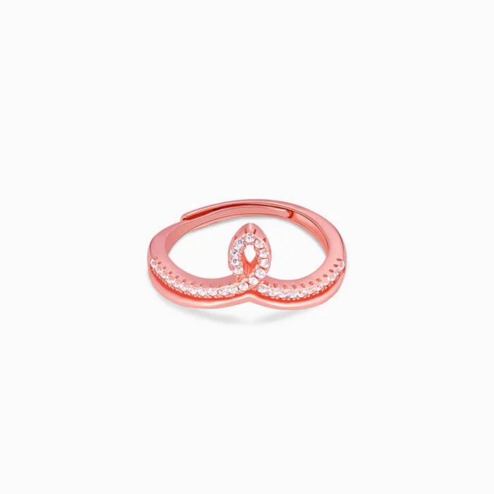 Tennis - Style Women's Rings with a Row of Round Diamonds in PlatinumRose Gold Zircon Flame Ring