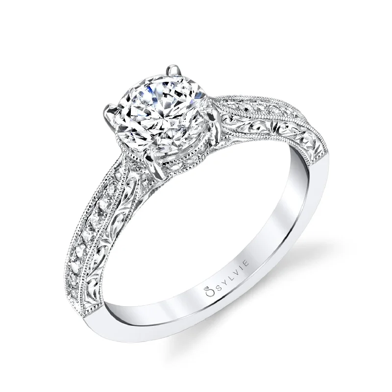 Men's Topaz Engagement Rings in 10K Gold with a Channel - Set Diamond BandSylvie Collection 14K White Gold Round Engagement Ring Setting Men's Topaz Engagement Rings in 10K Gold with a Channel - Set Diamond BandSylvie Collection 14K White Gold Round Engagement Ring Setting