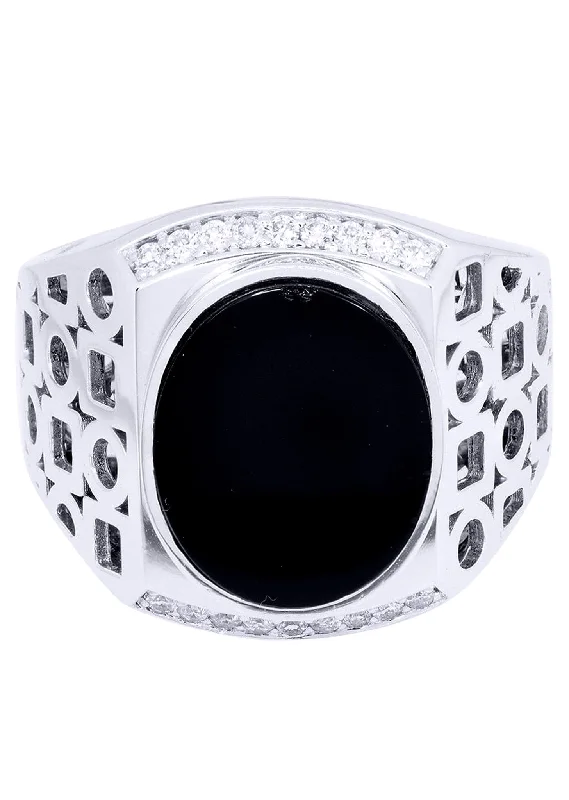 Signature - Design Women's Diamond Rings with a Brand - Specific Pattern and High - Quality DiamondsWhite Gold Pinky Diamond Ring| 0.25 Carats| 12.29 Grams