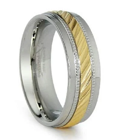Men's silicone fitness rings for active lifestylesMen's Two-Tone Stainless Steel and Gold Plated Ring | 8mm Men's silicone fitness rings for active lifestylesMen's Two-Tone Stainless Steel and Gold Plated Ring | 8mm