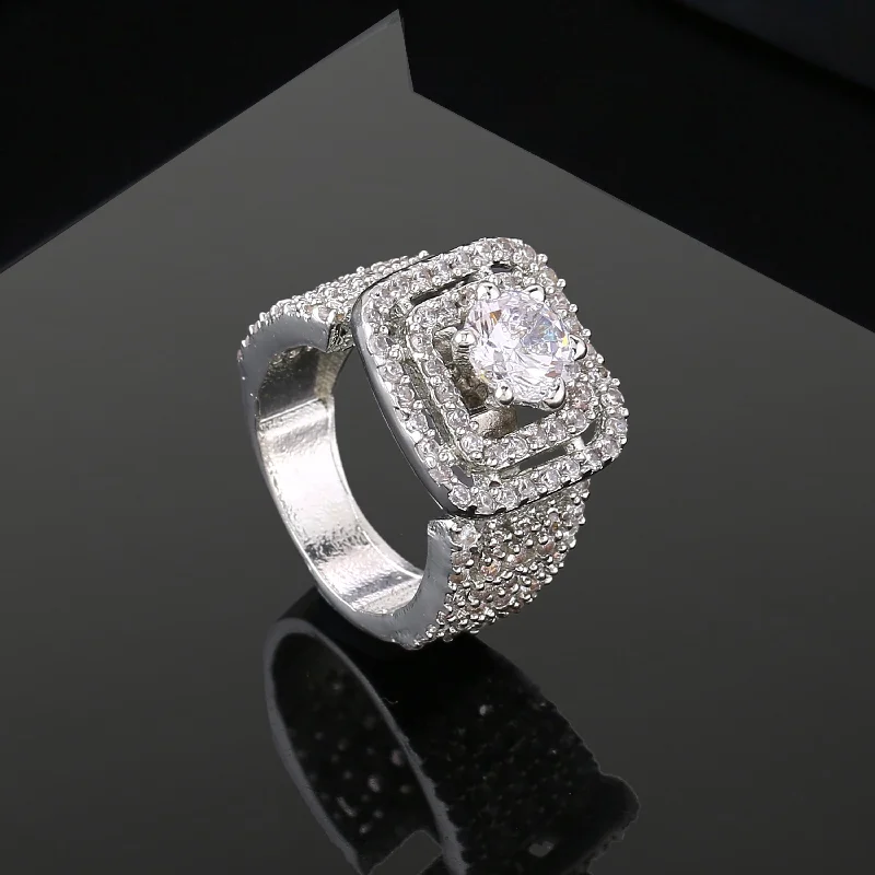 Estele Rhodium Plated CZ Astonishing Finger Ring for Women