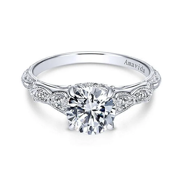 Men's Tanzanite Engagement Rings in Palladium with a Three - Stone ArrangementVintage Inspired Amavida Diamond Ring 18K White Gold 501A Men's Tanzanite Engagement Rings in Palladium with a Three - Stone ArrangementVintage Inspired Amavida Diamond Ring 18K White Gold 501A