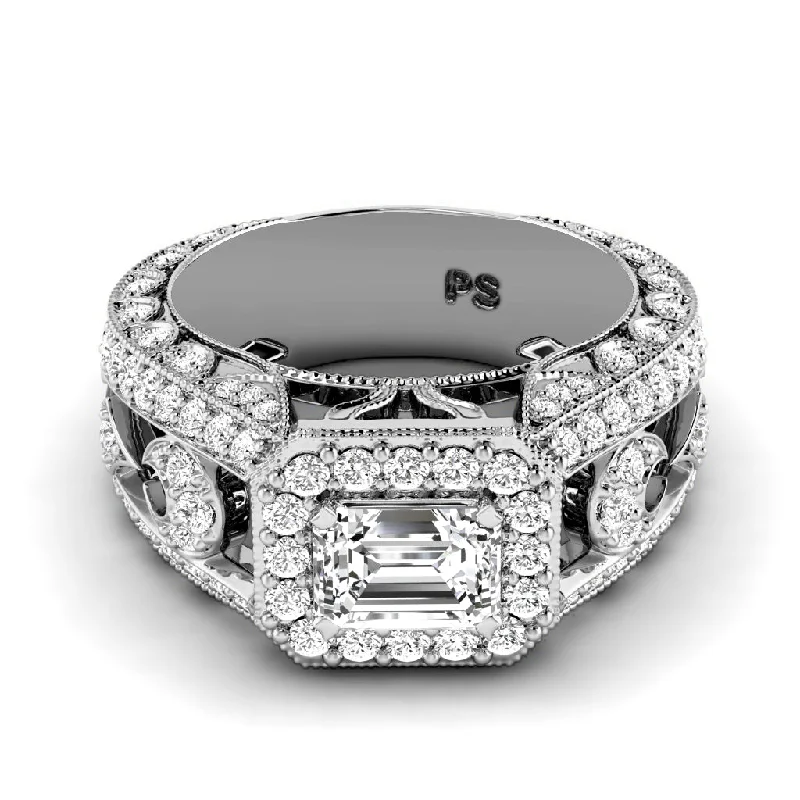 Men's Agate Engagement Rings in Sterling Silver with a Mosaic - Style Inlay1.45-3.95 CT Round & Emerald Cut Lab Grown Diamonds - Engagement Ring Men's Agate Engagement Rings in Sterling Silver with a Mosaic - Style Inlay1.45-3.95 CT Round & Emerald Cut Lab Grown Diamonds - Engagement Ring