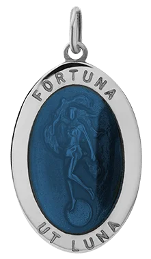 Magnetic Clasp Women's Rings for Easy Wearing and RemovalFortuna Pendant w/Blue Enamel, Sterling Silver Magnetic Clasp Women's Rings for Easy Wearing and RemovalFortuna Pendant w/Blue Enamel, Sterling Silver