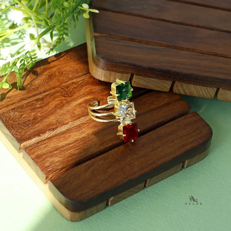 Glossy Tri Square Ring